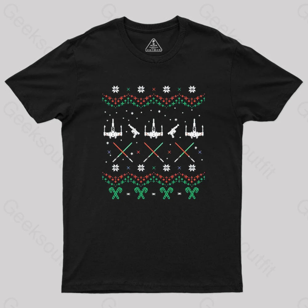 Rogue Christmas Geek T-Shirt Black / S