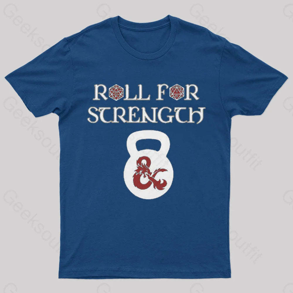 Roll For Strength Geek T-Shirt Navy / S