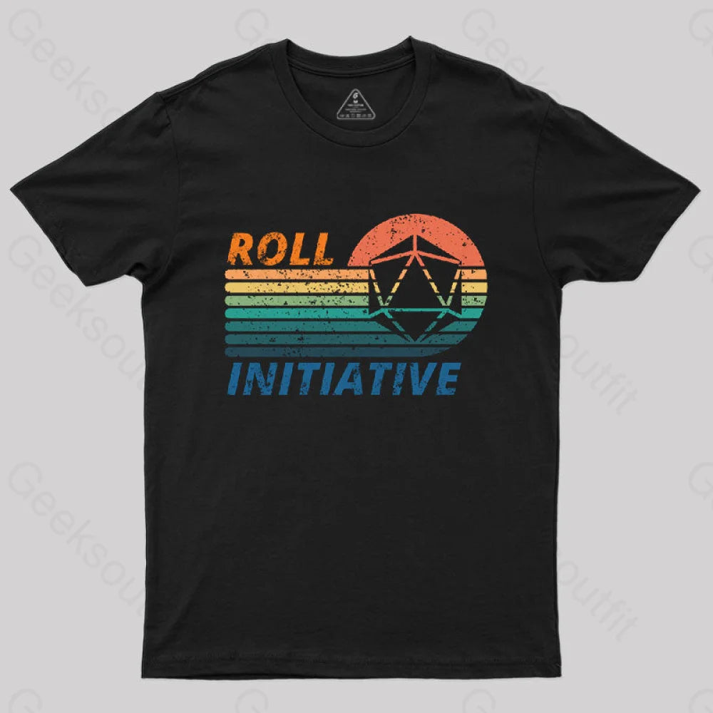 Roll Initiative T-Shirt Black / S