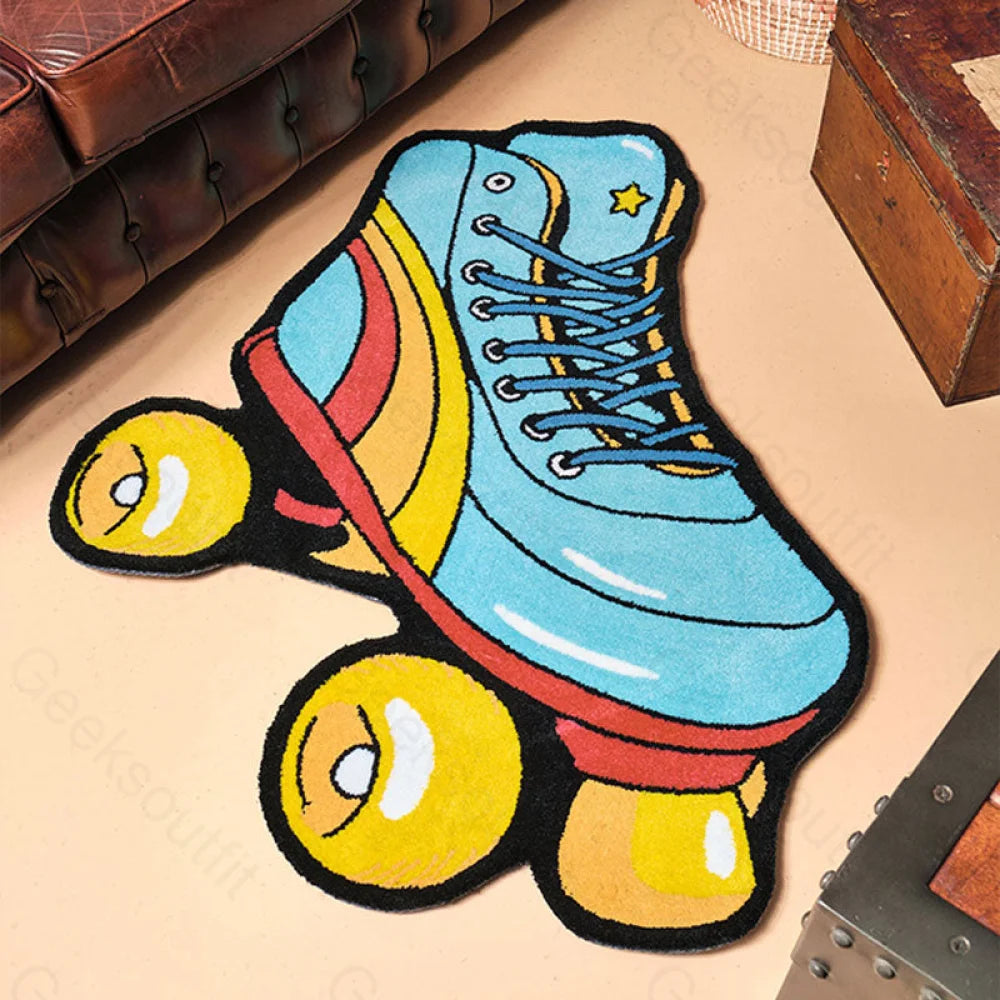 Roller Skate Funny Imitation Wool Rug 80*70Cm