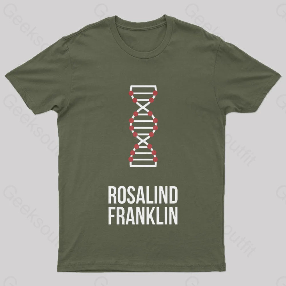 Rosalind Franklin Nerd T-Shirt Army Green / S