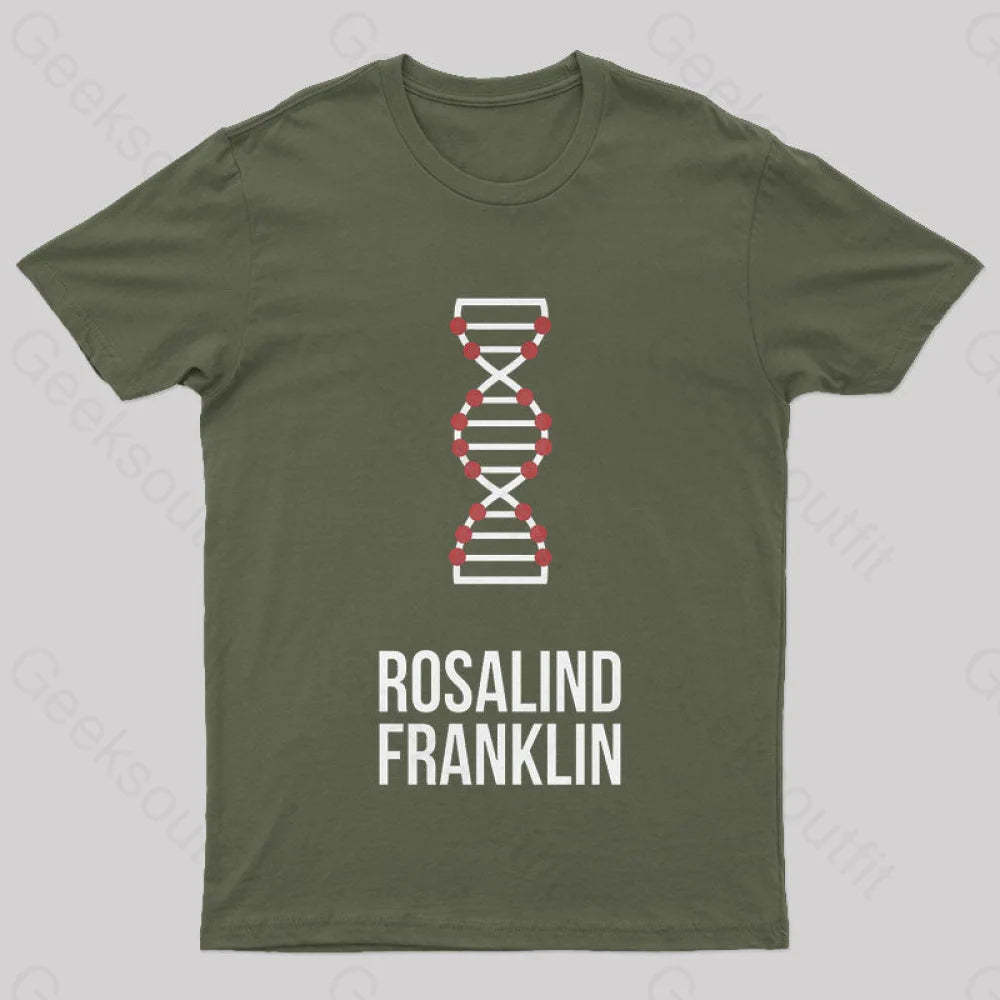 Rosalind Franklin Nerd T-Shirt Army Green / S