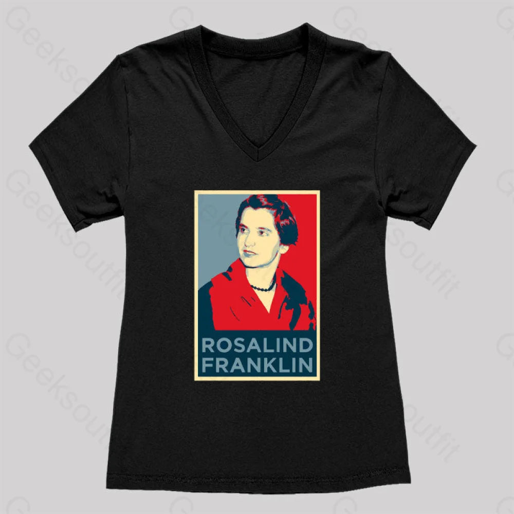 Rosalind Franklin Women’s V-Neck T-Shirt Black / S