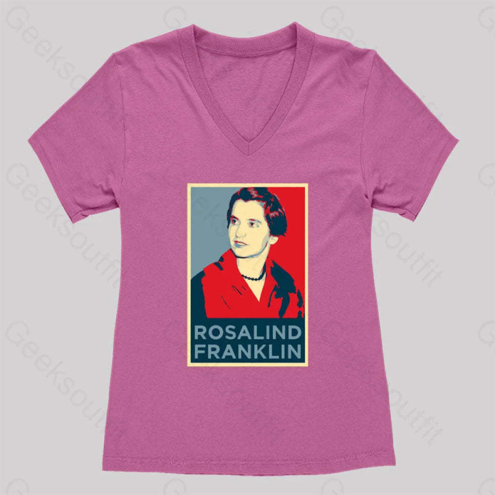 Rosalind Franklin Women’s V-Neck T-Shirt Rose Red / S