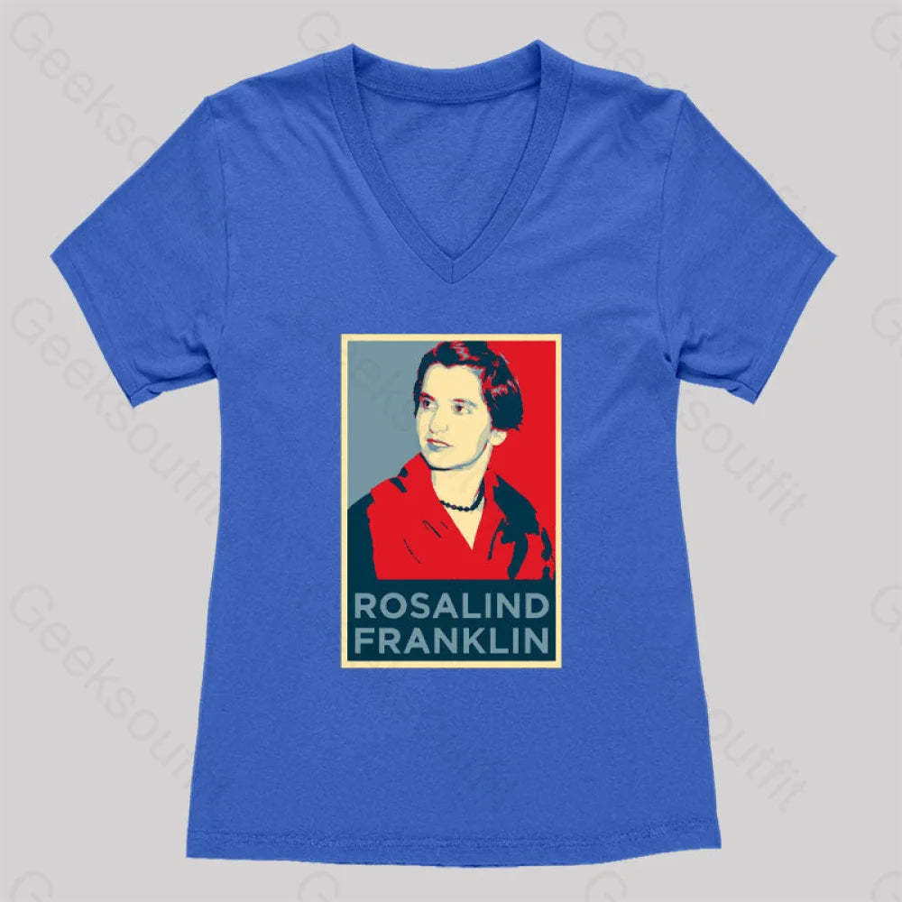 Rosalind Franklin Women’s V-Neck T-Shirt Royal Blue / S