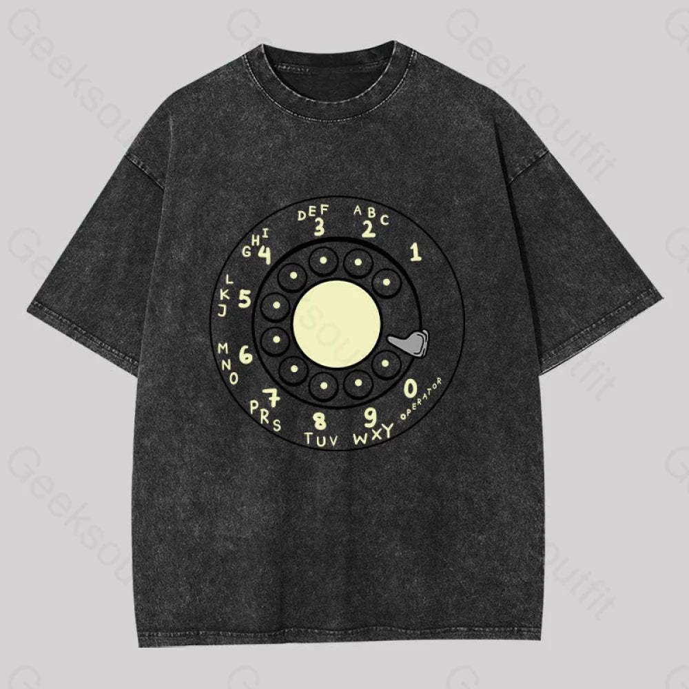 Rotary Dial Vintage Washed T-Shirt Black / S