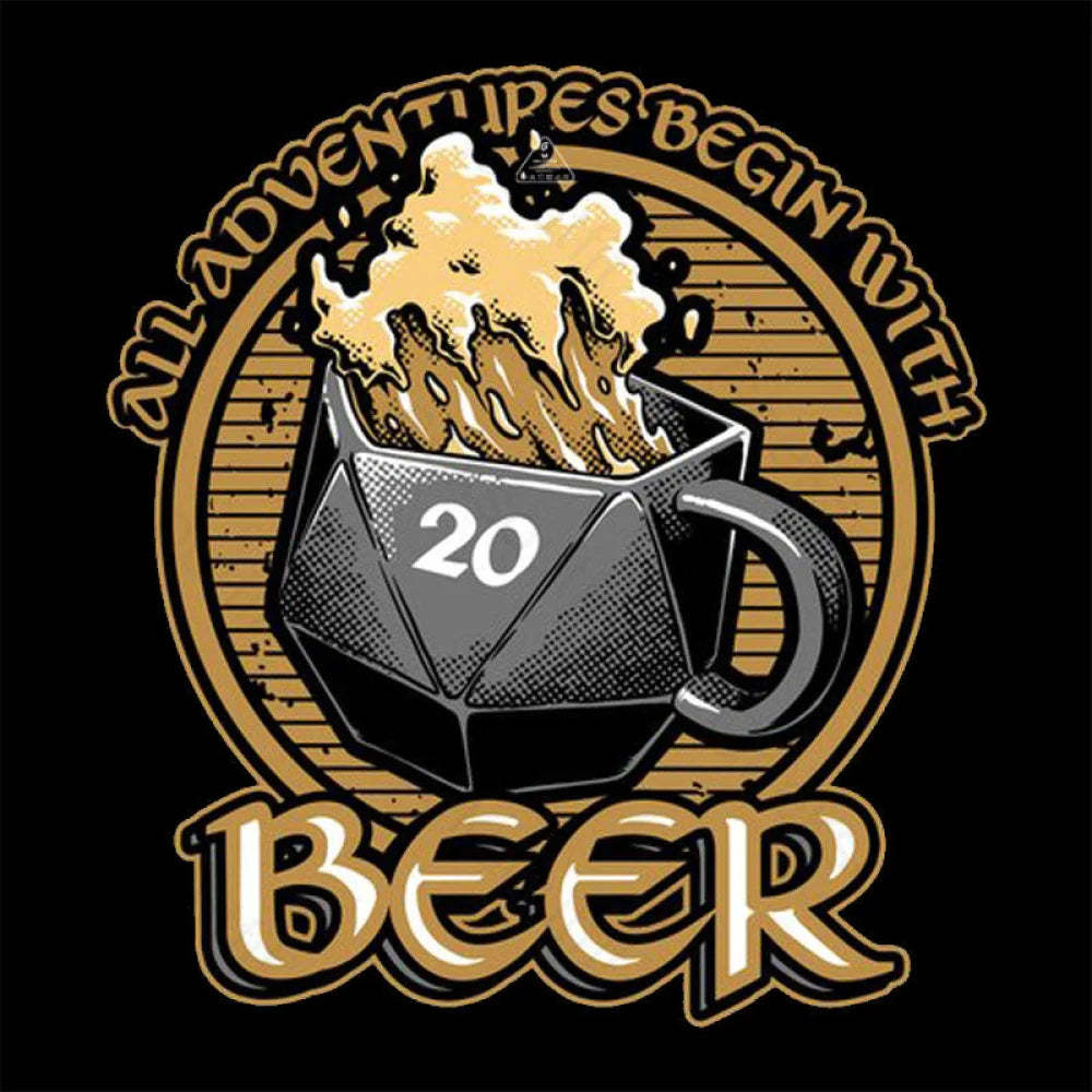 Rpg - All Adventures Begin With Beer T-Shirt
