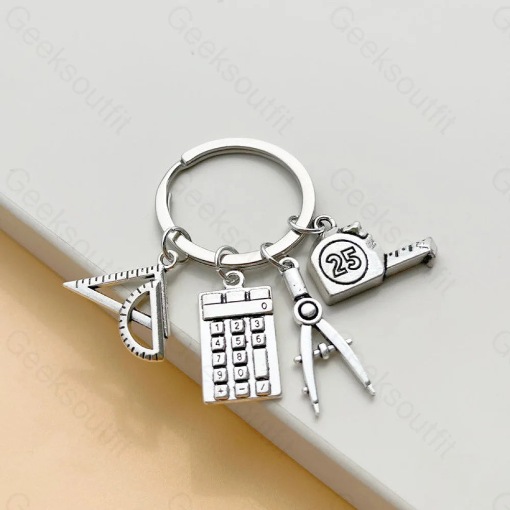 Ruler Circle Gauge Calculator Tape Measure Keychain