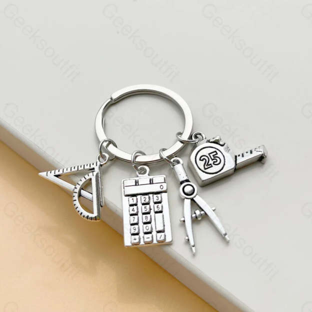 Ruler Circle Gauge Calculator Tape Measure Keychain