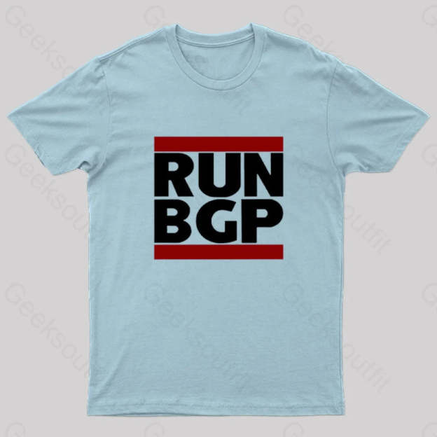 Run Bgp Geek T-Shirt Light Blue / S
