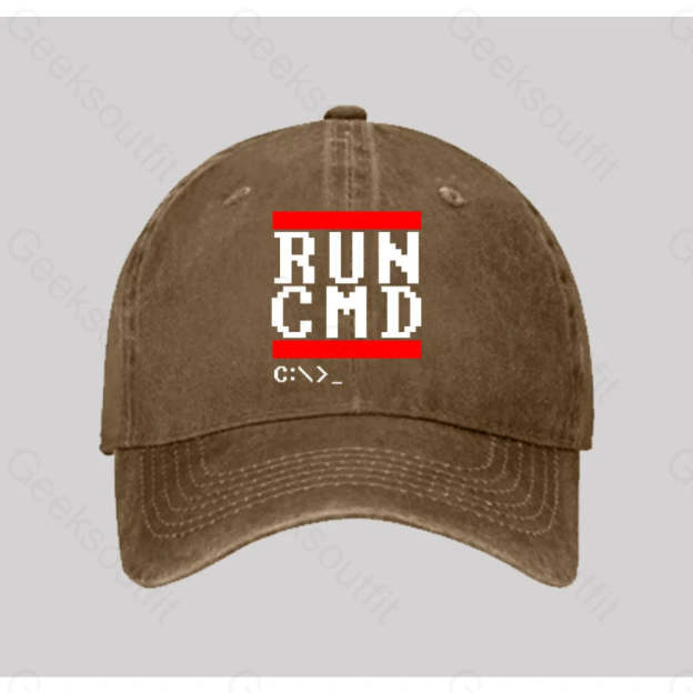 Run Cmd It Washed Vintage Baseball Cap Natural