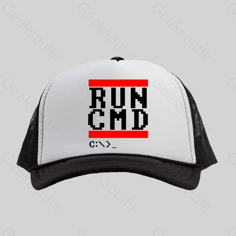 Run Cmd Trucker Hat - Geeksoutfit
