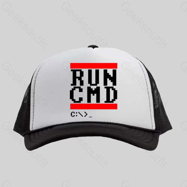 Run Cmd Trucker Hat - Geeksoutfit