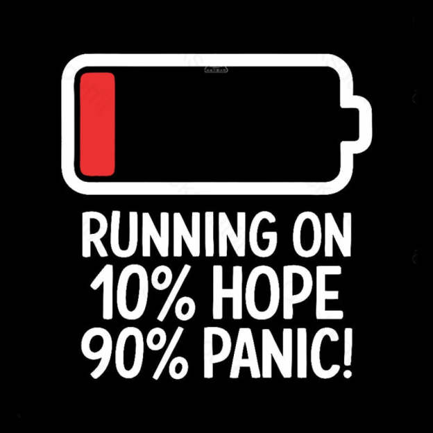 Running On 10% Hope 90% Panic Geek T-Shirt