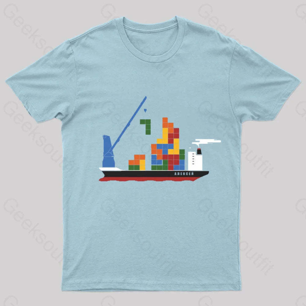 Russian Cargo Nerd T-Shirt Light Blue / S