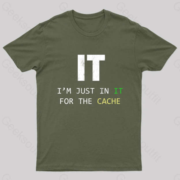S For Tech Support It Helpdesk Computer Geek T-Shirt Army Green /