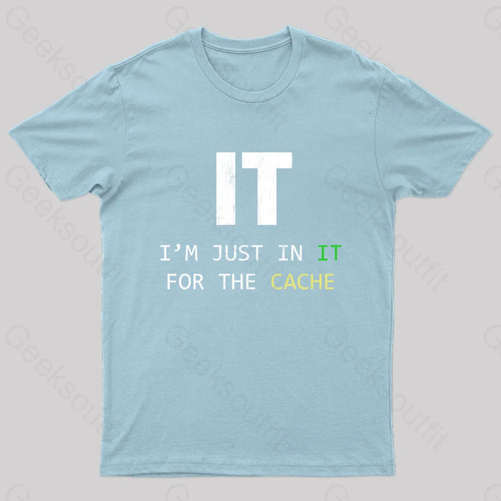 S For Tech Support It Helpdesk Computer Geek T-Shirt Light Blue /