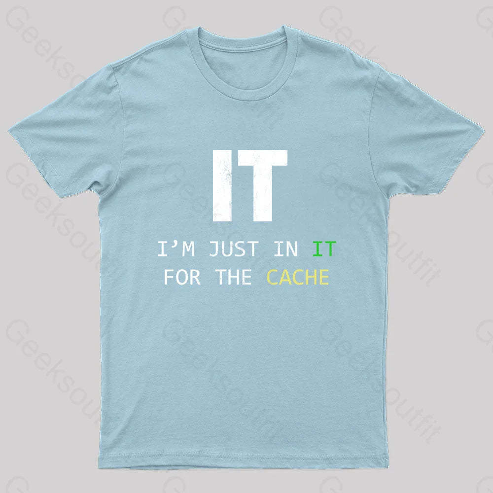 S For Tech Support It Helpdesk Computer Geek T-Shirt Light Blue /