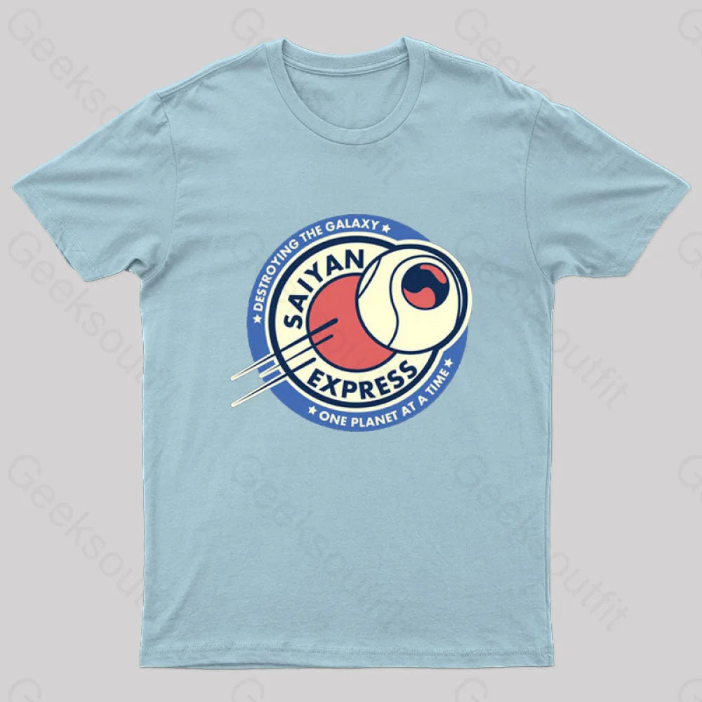 Saiyan Express Nerd T-Shirt Light Blue / S