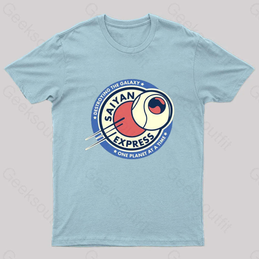 Saiyan Express Nerd T-Shirt Light Blue / S
