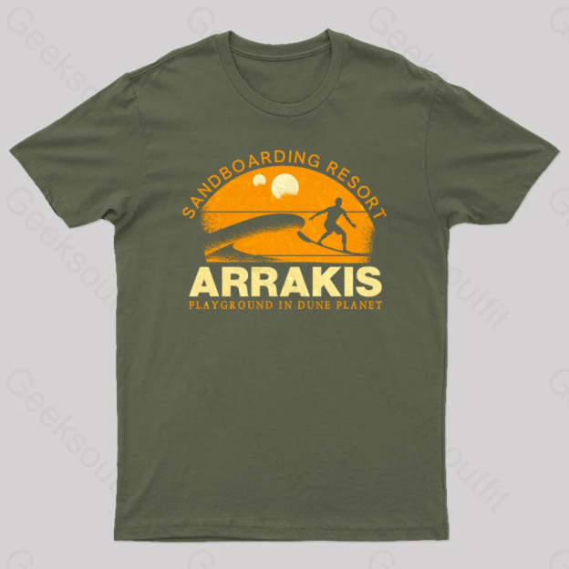 Sandboarding Resort Geek T-Shirt Army Green / S