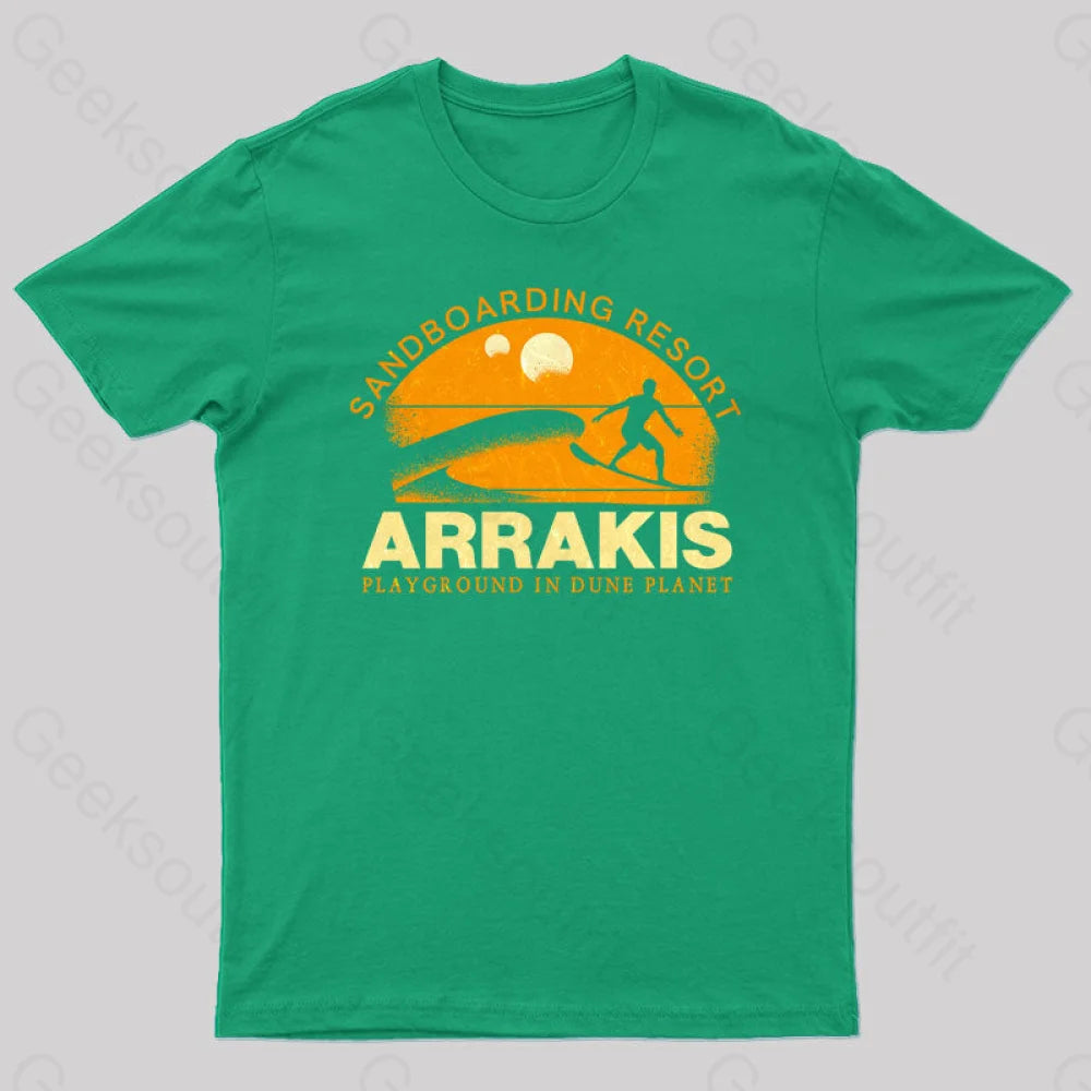 Sandboarding Resort Geek T-Shirt Green / S