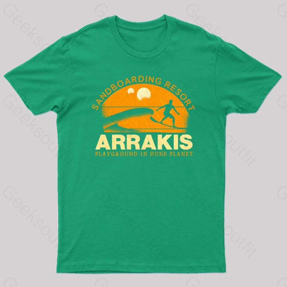 Sandboarding Resort Geek T-Shirt Green / S