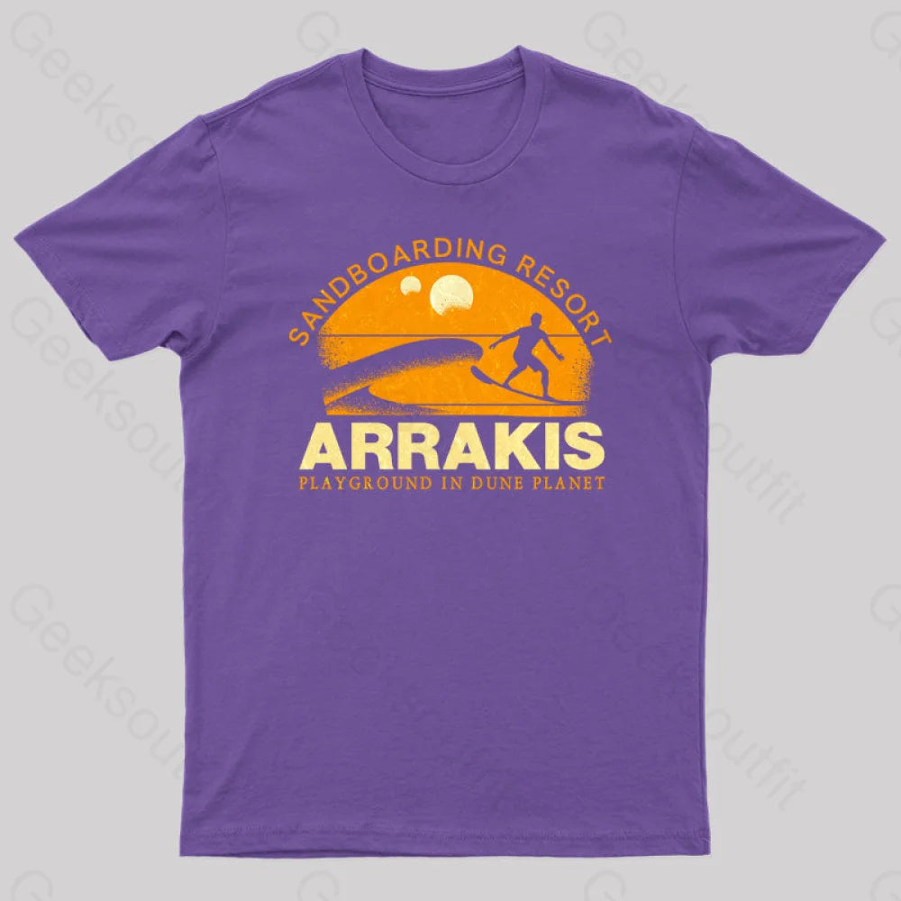 Sandboarding Resort Geek T-Shirt Purple / S