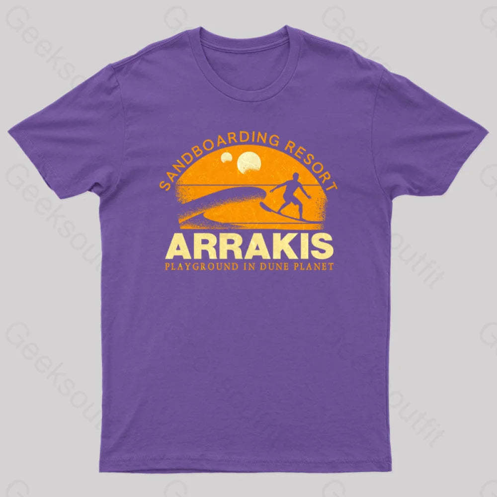Sandboarding Resort Geek T-Shirt Purple / S