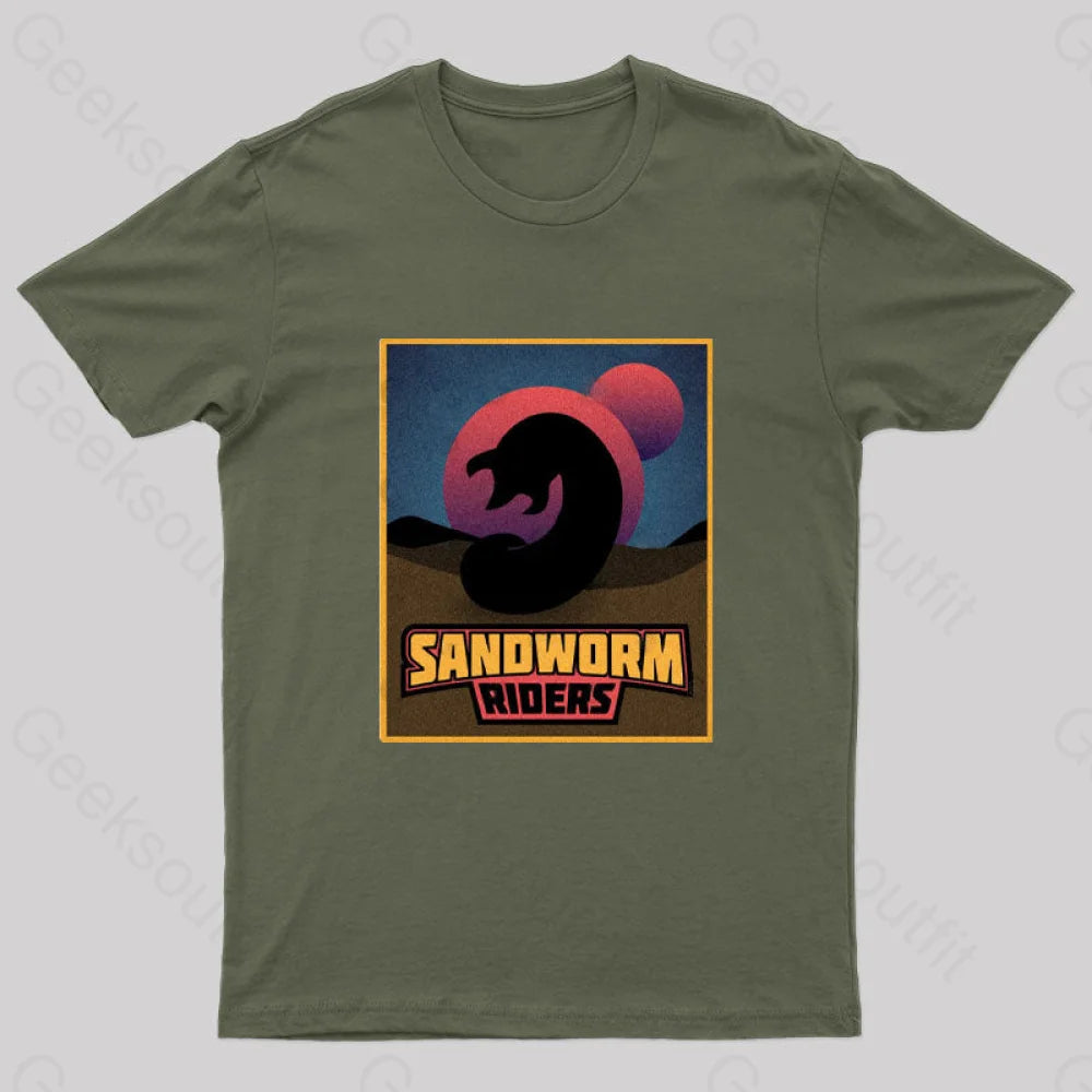 Sandworm Riders Geek T-Shirt Army Green / S