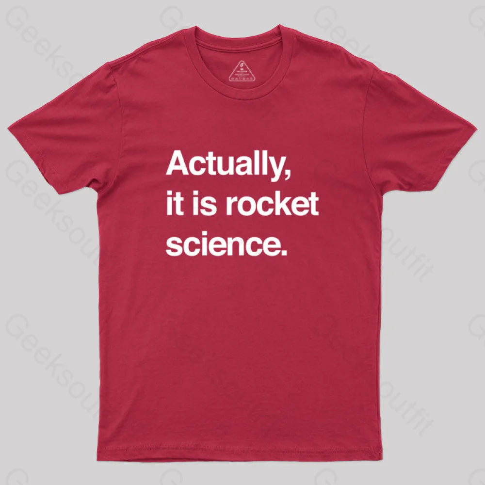Sarcastic Rocket Science Quote T-Shirt Red / S