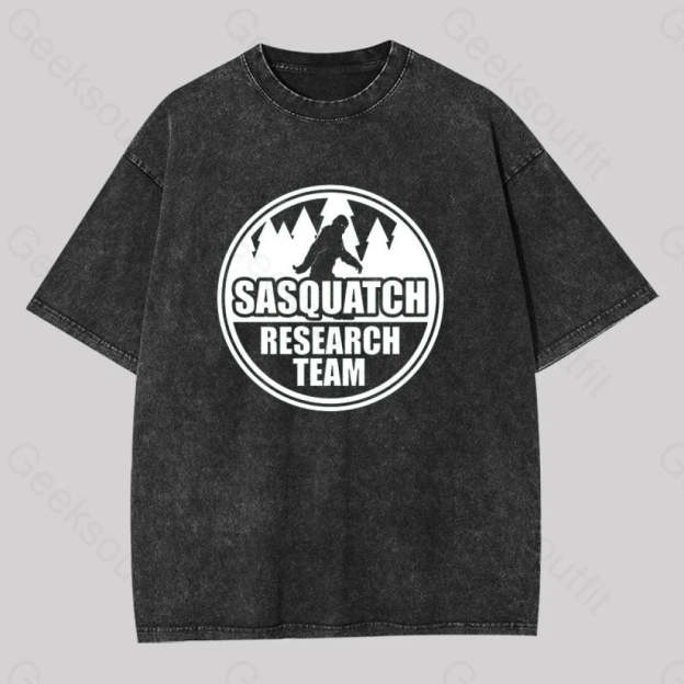 Sasquatch Research Team Geek Washed T-Shirt Black / S