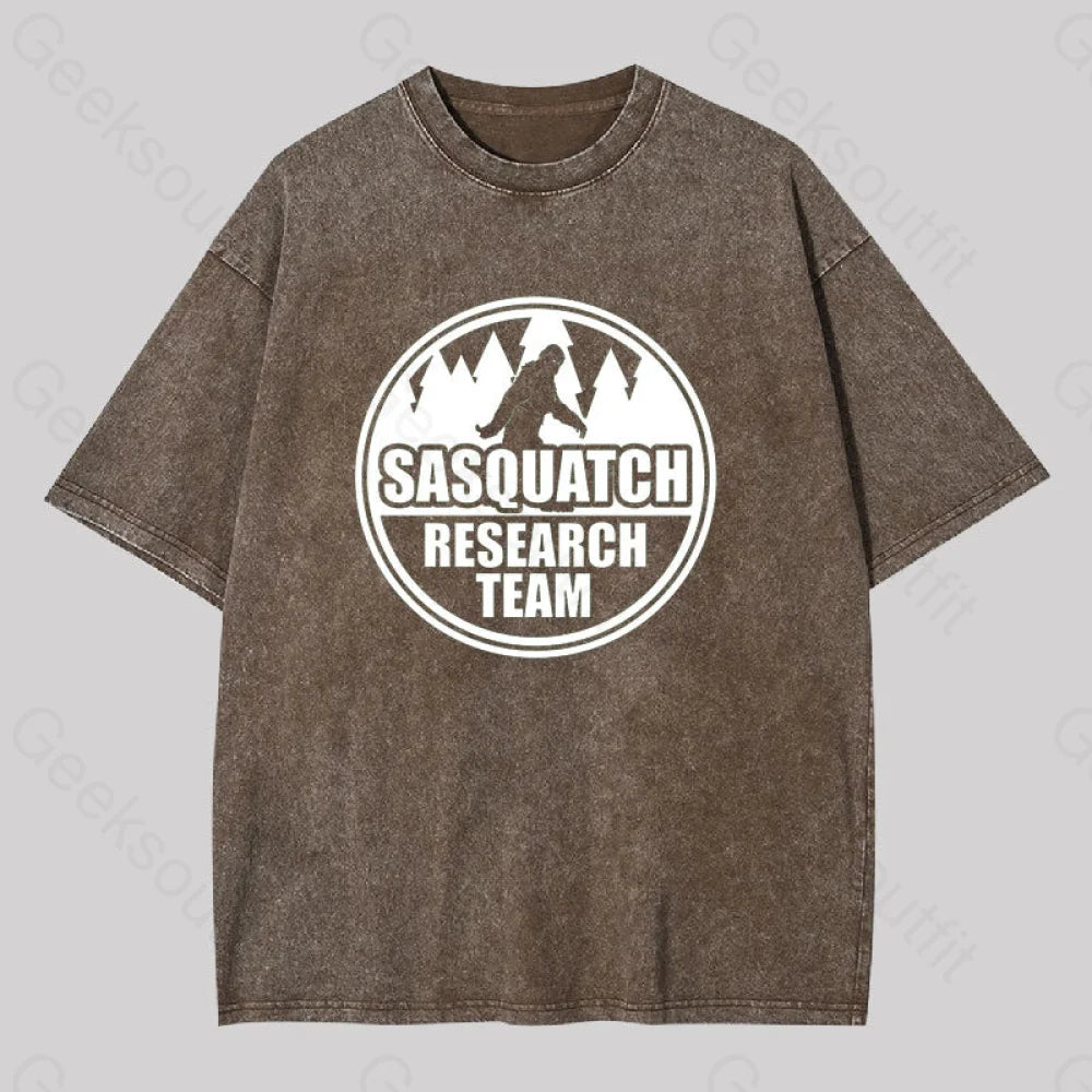 Sasquatch Research Team Geek Washed T-Shirt Coffee / S