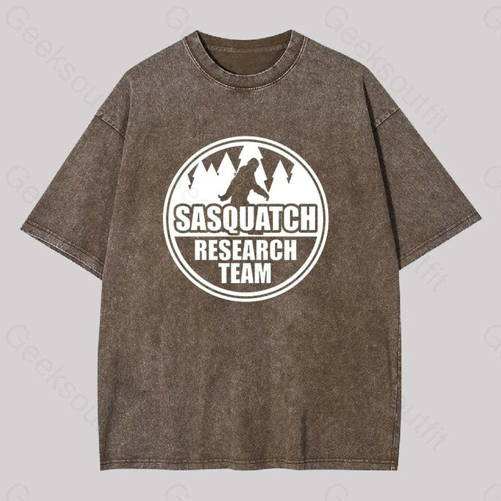 Sasquatch Research Team Geek Washed T-Shirt Coffee / S