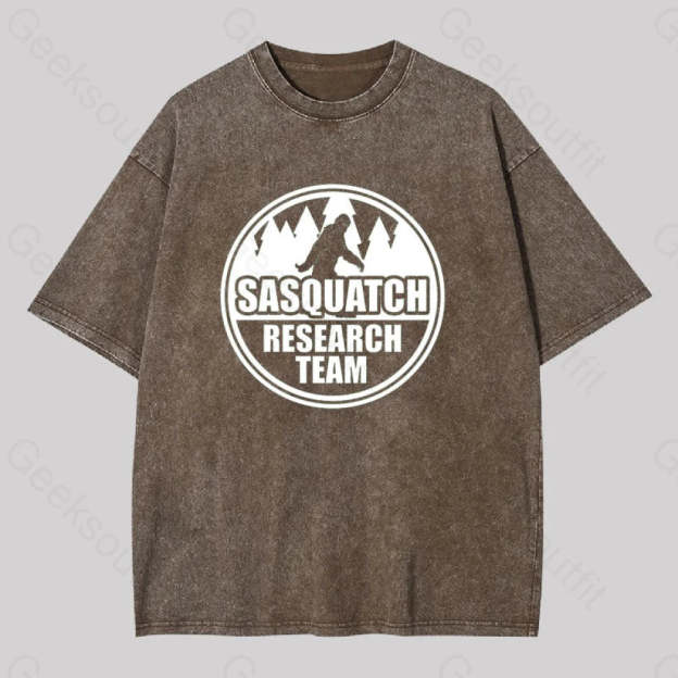 Sasquatch Research Team Geek Washed T-Shirt Coffee / S