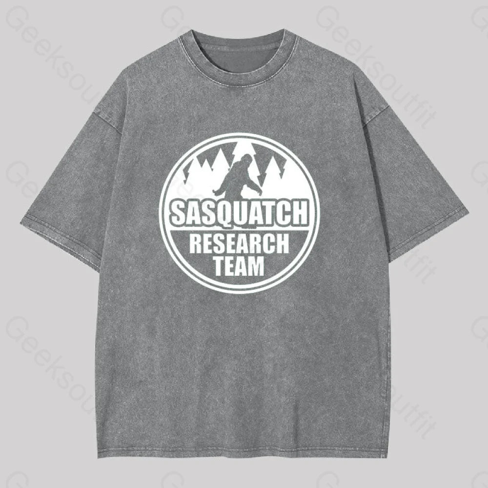 Sasquatch Research Team Geek Washed T-Shirt Grey / S