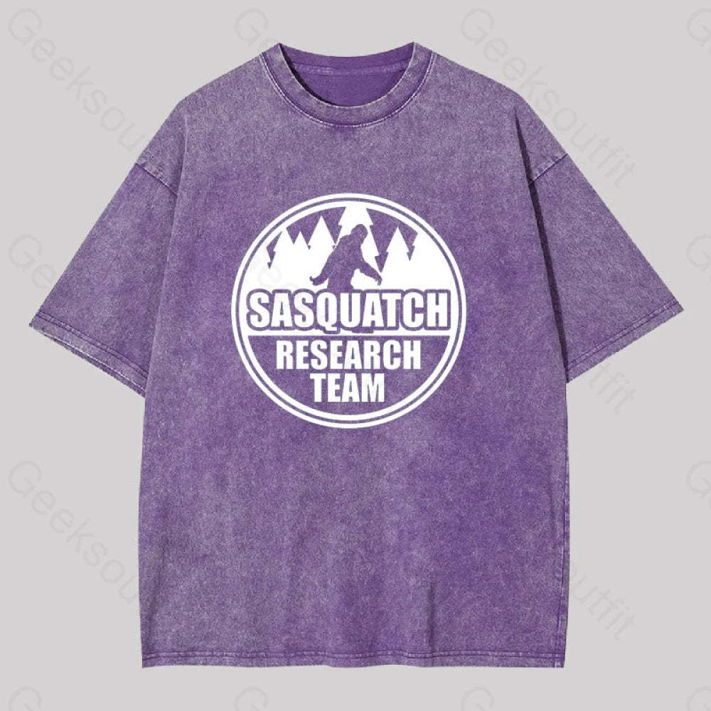 Sasquatch Research Team Geek Washed T-Shirt Purple / S