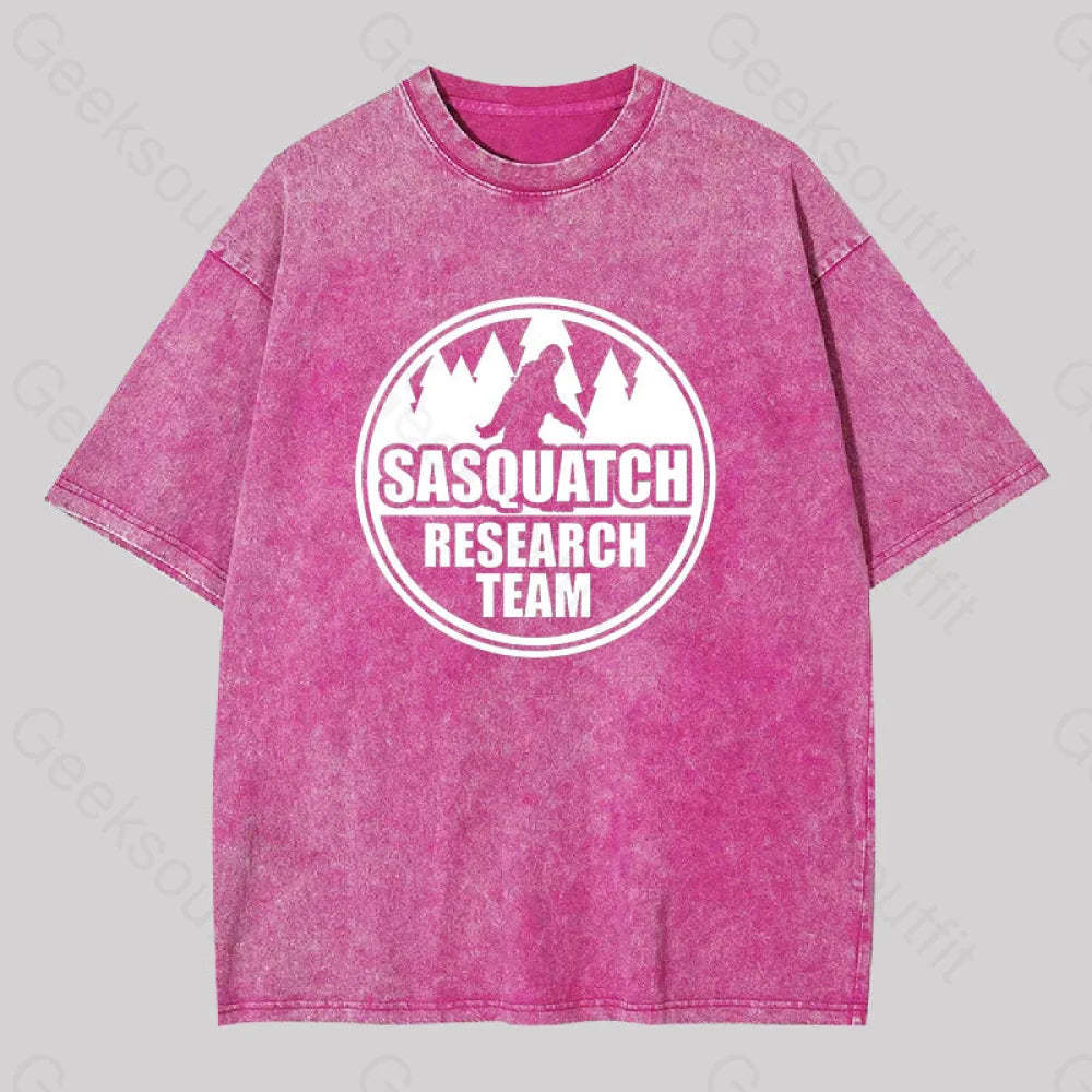 Sasquatch Research Team Geek Washed T-Shirt Rose Red / S