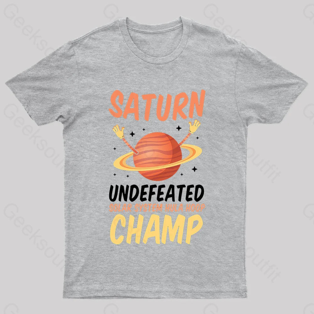 Saturn Undefeated Hula Hoop Champ Geek T-Shirt Grey / S