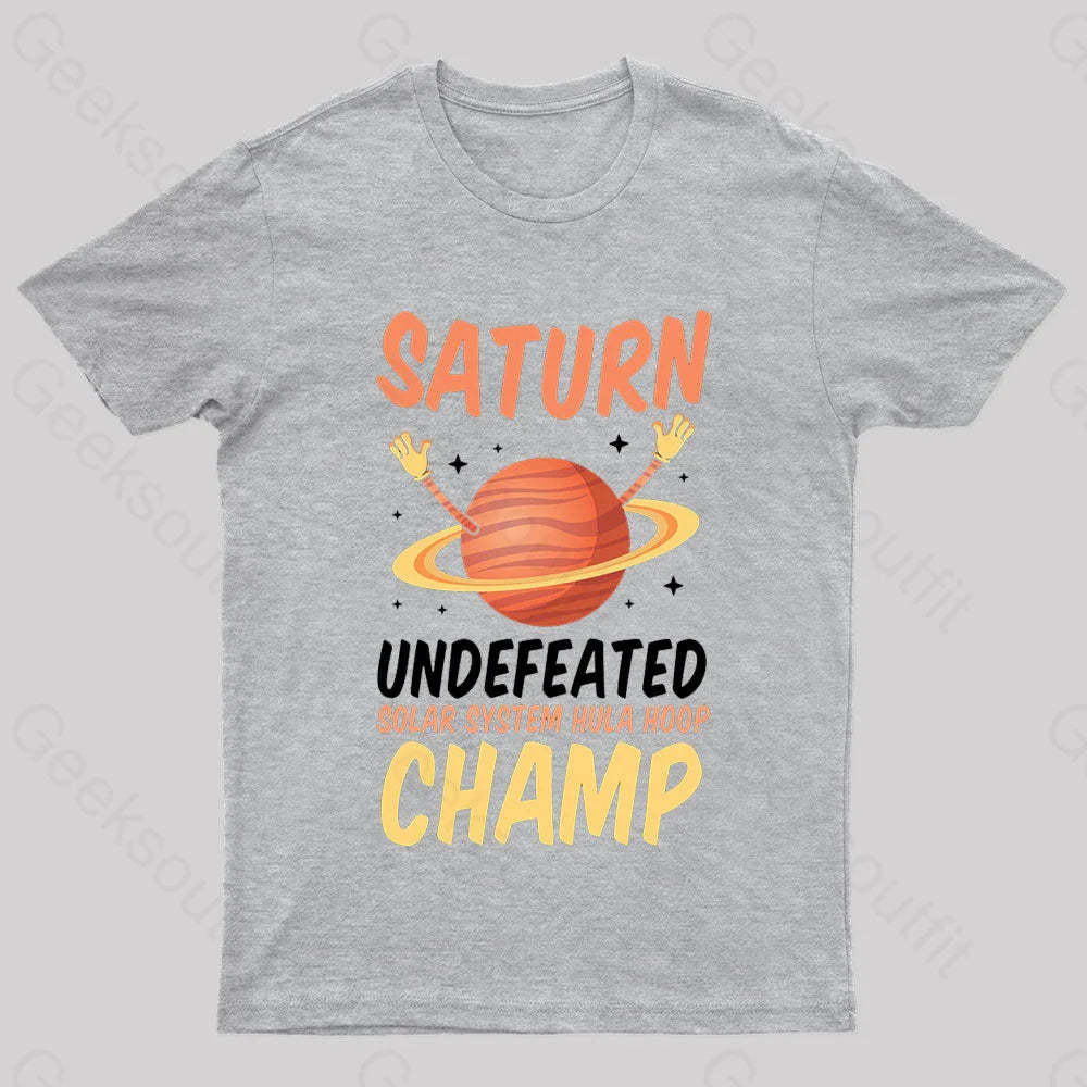 Saturn Undefeated Hula Hoop Champ Geek T-Shirt Grey / S