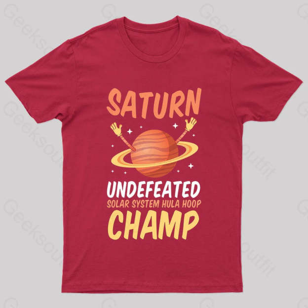 Saturn Undefeated Hula Hoop Champ Geek T-Shirt Red / S