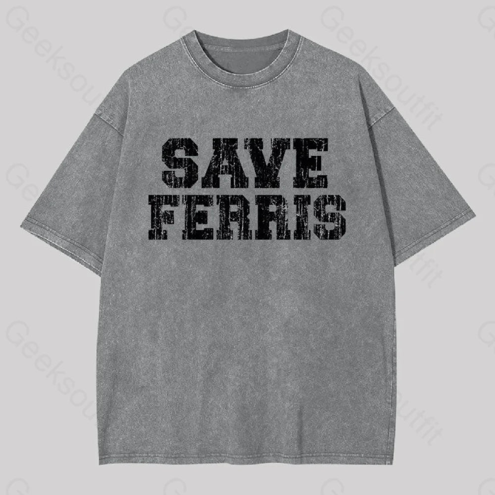 Save Ferris Geek Washed T-Shirt Grey / S