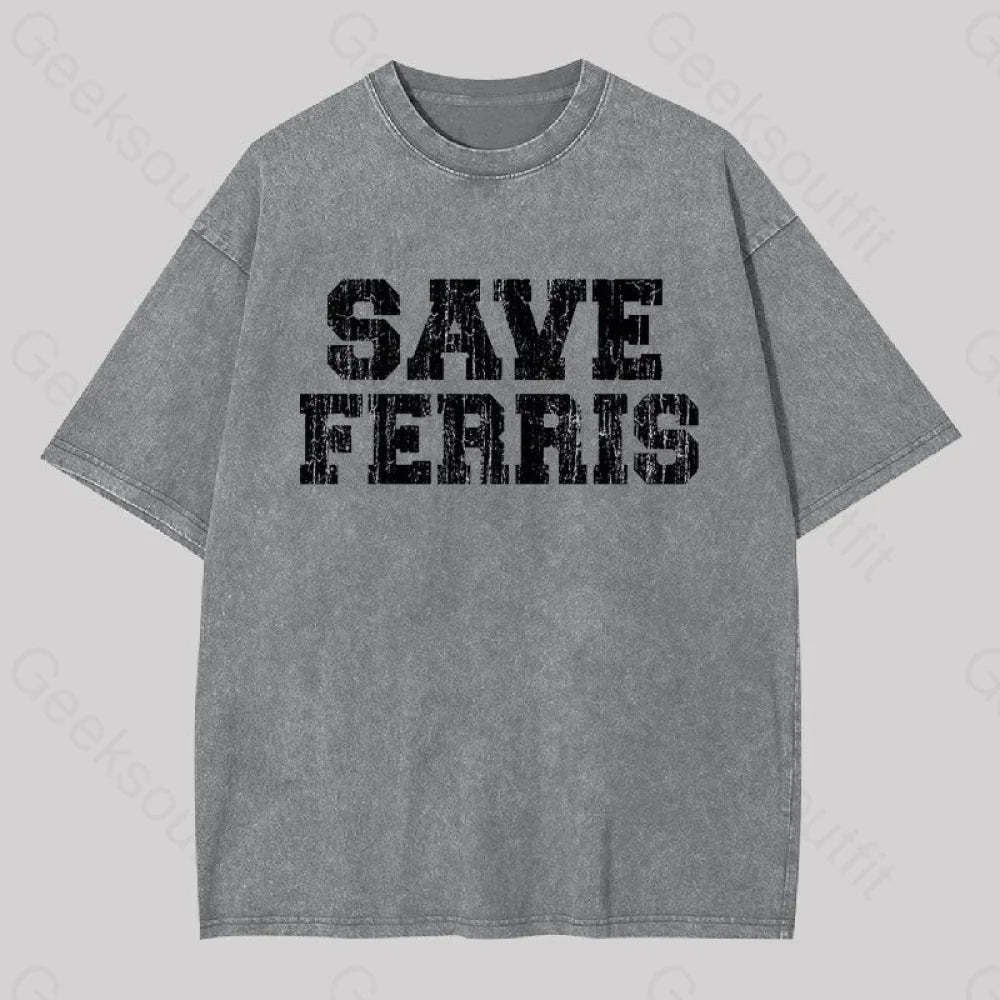 Save Ferris Geek Washed T-Shirt Grey / S