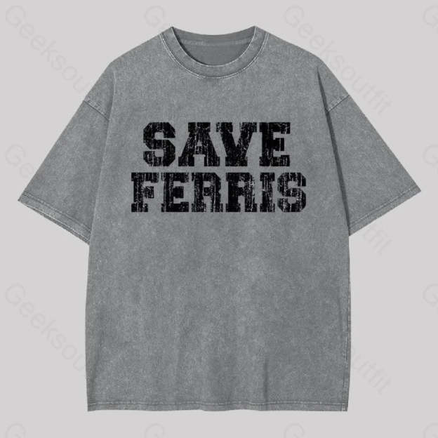Save Ferris Geek Washed T-Shirt Grey / S