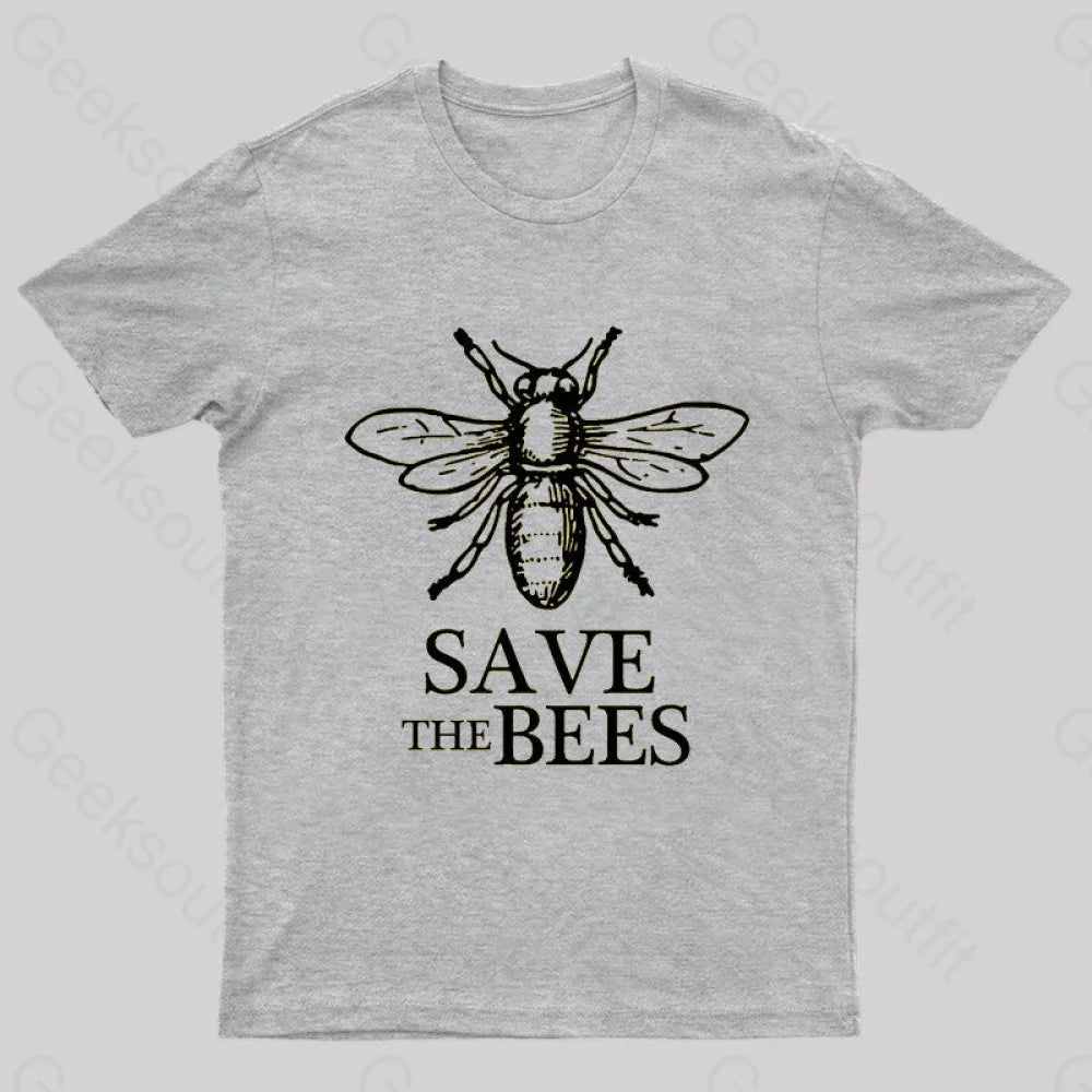 Save The Bees T-Shirt Grey / S