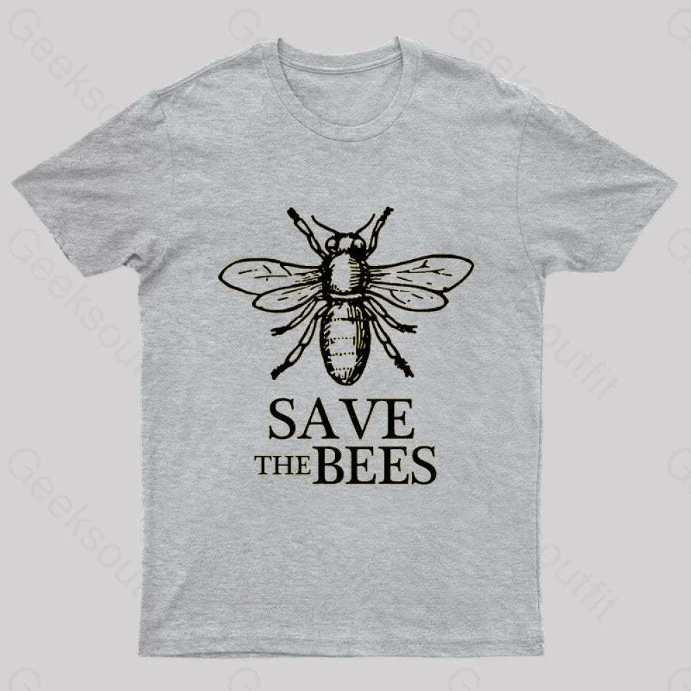 Save The Bees T-Shirt Grey / S