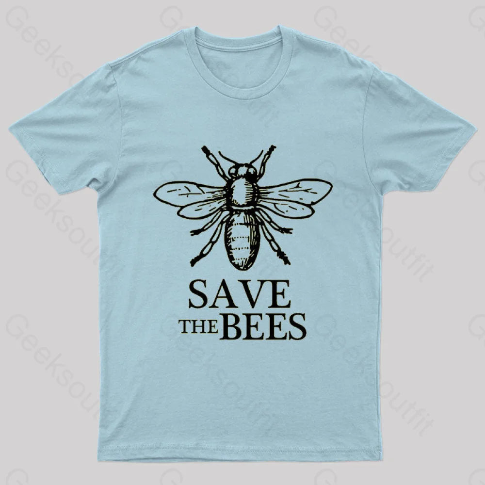 Save The Bees T-Shirt Light Blue / S