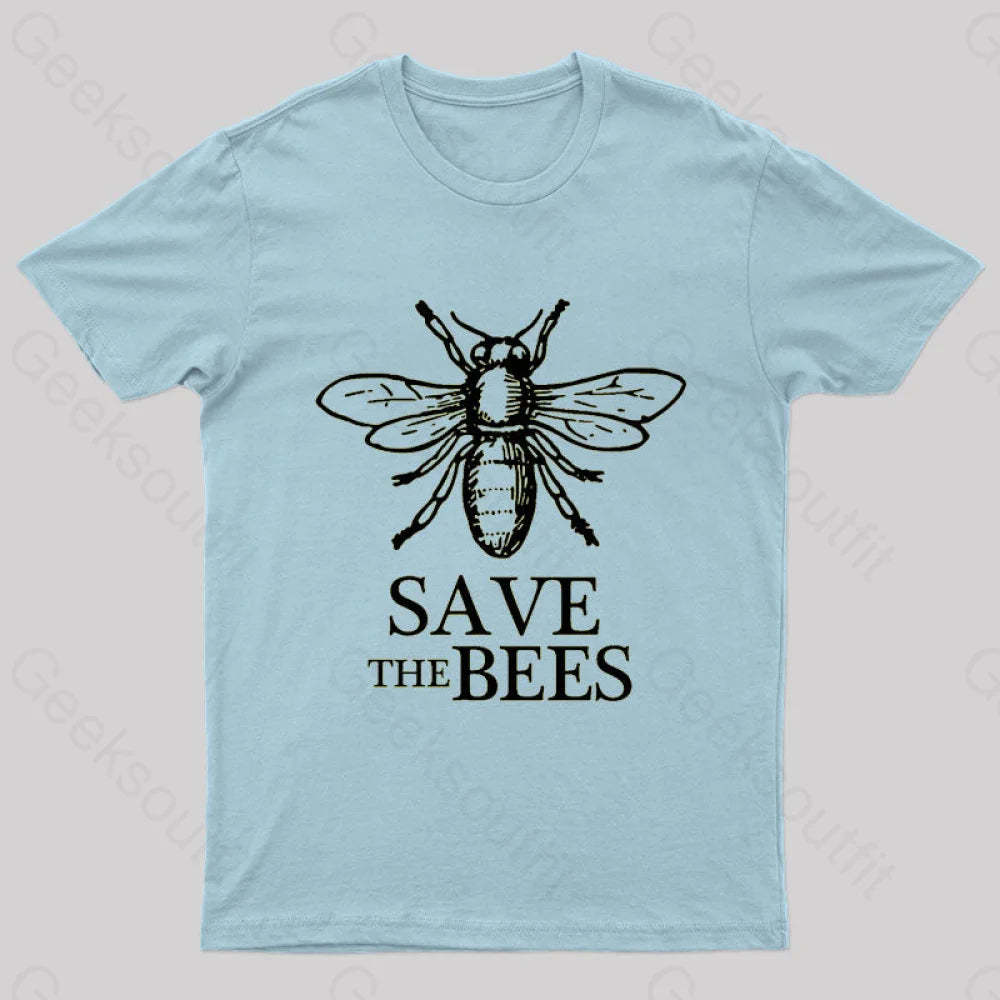 Save The Bees T-Shirt Light Blue / S