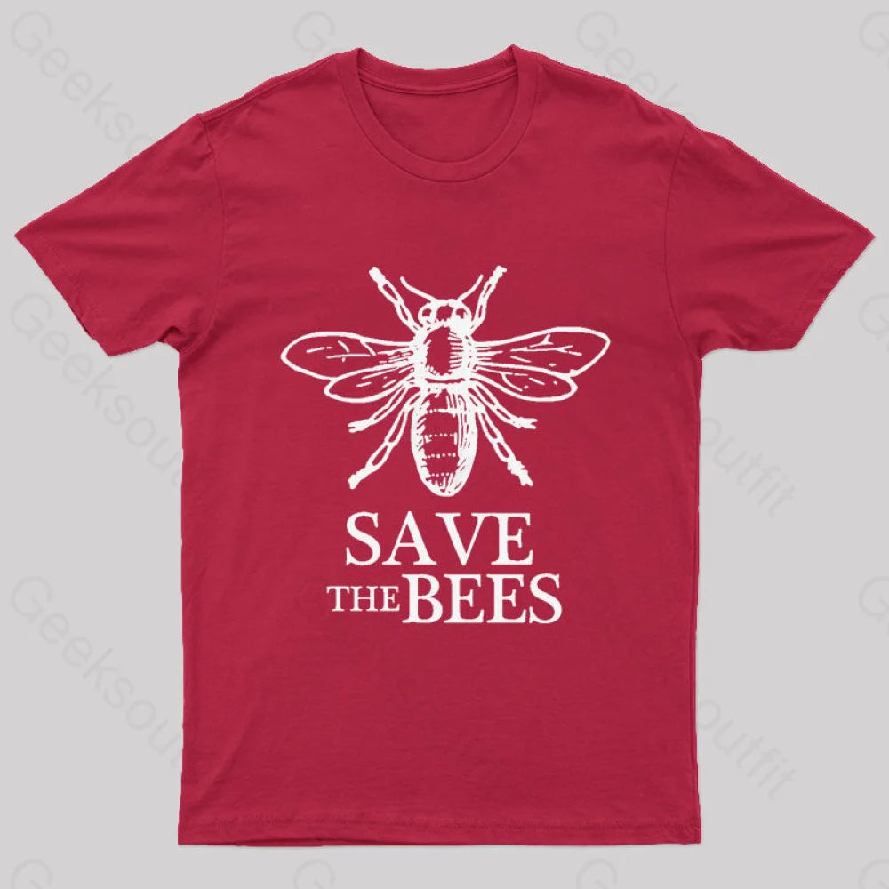 Save The Bees T-Shirt Red / S