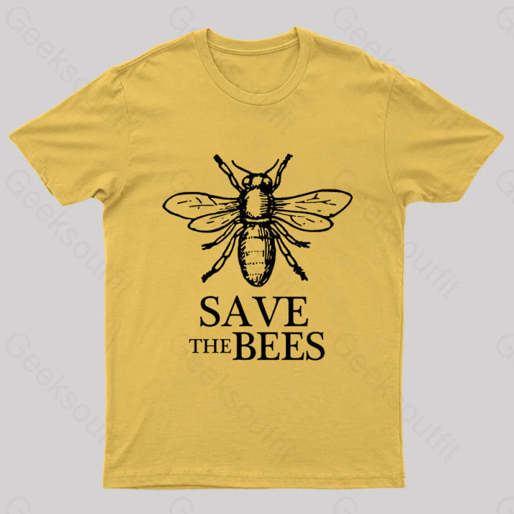 Save The Bees T-Shirt Yellow / S